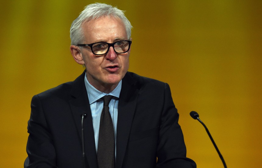 Liberal Democrat MP Norman Lamb, Minister for Care and Support, addresses the party's spring conference in Liverpool, north west England on March 15, 2015.  AFP PHOTO / PAUL ELLIS        (Photo credit should read PAUL ELLIS/AFP/Getty Images)