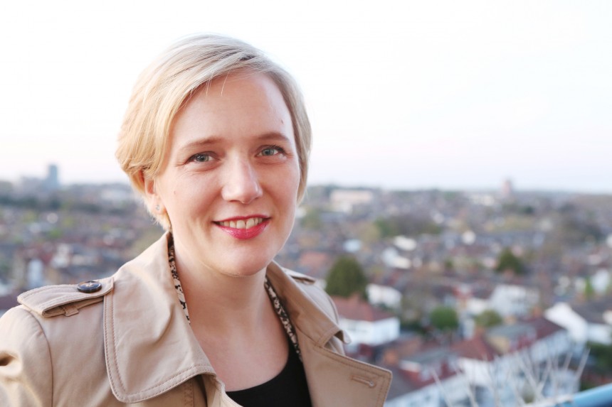 LONDON, ENGLAND - APRIL 21:  Labour candidate Stella Creasy poses at Raymar Tower Walthamstow while canvassing with Walthamstow in the background on  April 21st, 2015. Stella is campaigning in her constituency of Walthamstow in east London for the forthcoming general election in the UK.  Polls currently suggest that this is likely to be the tightest election result in decades, prompting fierce campaigning across the country.  (Photo by Nicola Tree/ Getty Images)