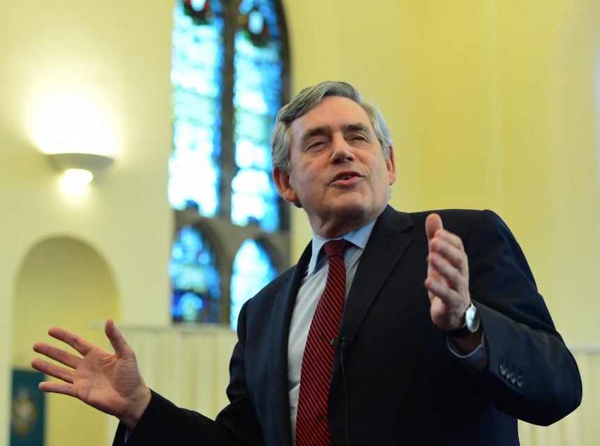 Former Labour Party Prime Minister Gordon Brown Gives A Keynote Election Speech